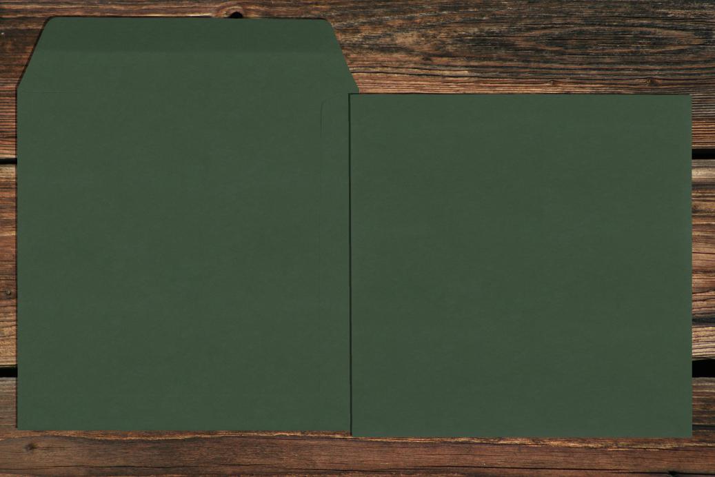 Versandtaschen 190x190 mm Nassklebend Dunkelgrün 120 g/qm